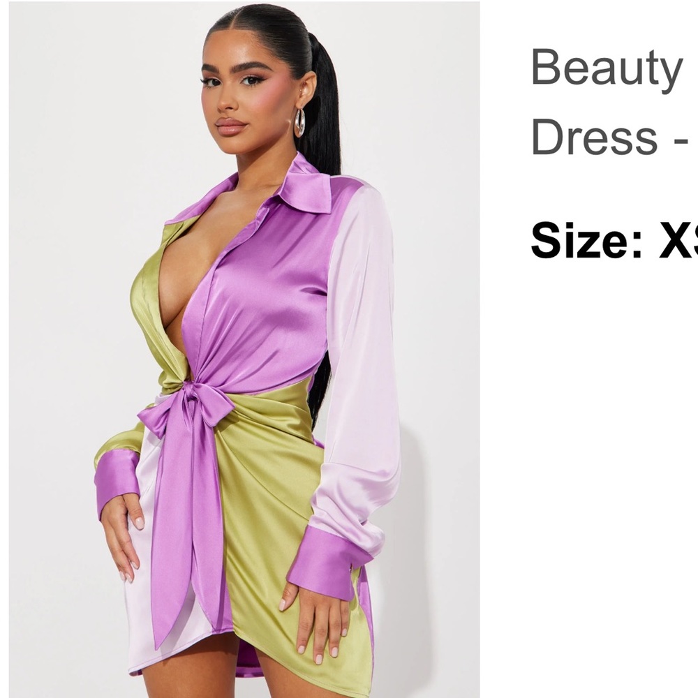 Two Fashion Nova Satin Mini Dresses